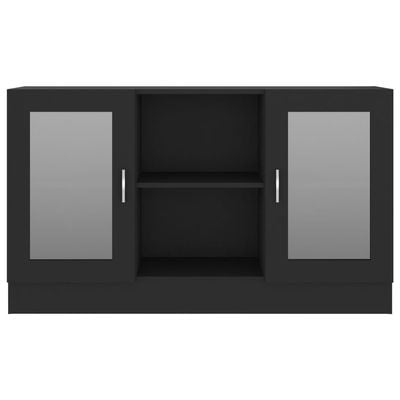 Vitrine Cabinet Black 120x30.5x70 cm Engineered Wood