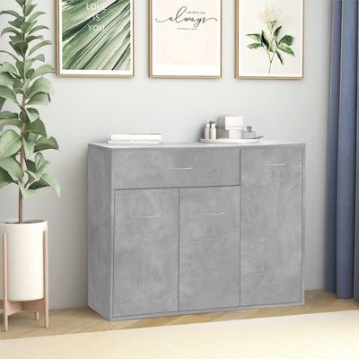 Sideboard Concrete Grey 88x30x70 cm Engineered Wood