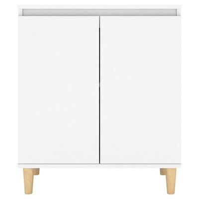 Sideboard with Solid Wood Legs White 60x35x70 cm Engineered Wood