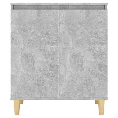 Sideboard&Solid Wood Legs Concrete Grey 60x35x70 cm Engineered Wood