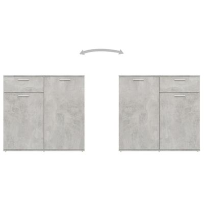 Sideboard Concrete Grey 80x36x75 cm Engineered Wood