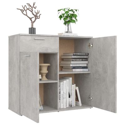 Sideboard Concrete Grey 80x36x75 cm Engineered Wood