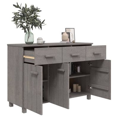 Sideboard HAMAR Light Grey 113x40x80 cm Solid Wood Pine