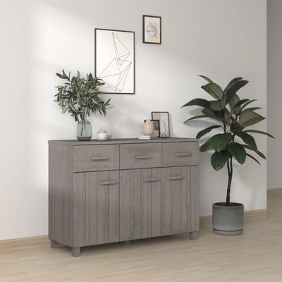 Sideboard HAMAR Light Grey 113x40x80 cm Solid Wood Pine