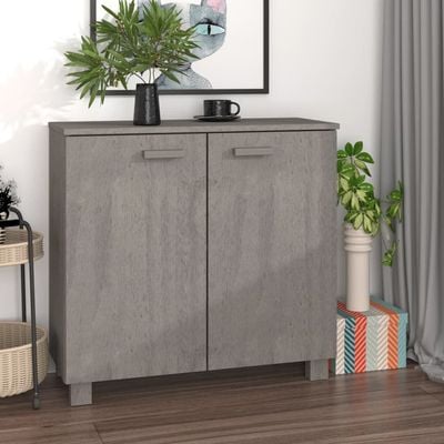 Sideboard HAMAR Light Grey 85x35x80 cm Solid Wood Pine