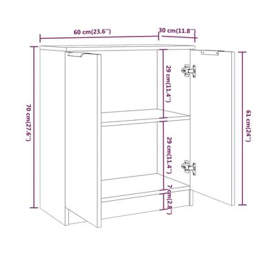 Sideboard White 60x30x70 cm Engineered Wood