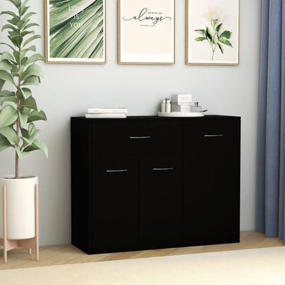 Sideboard Black 88x30x70 cm Engineered Wood