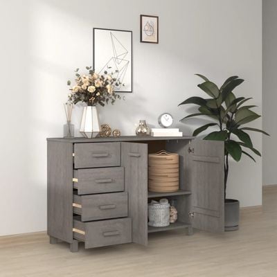 Sideboard HAMAR Light Grey 113x40x80 cm Solid Wood Pine