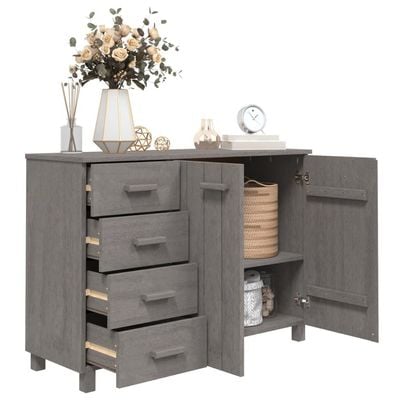 Sideboard HAMAR Light Grey 113x40x80 cm Solid Wood Pine