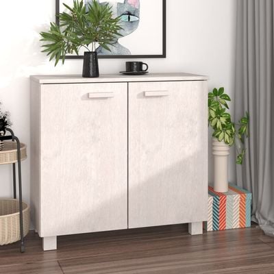 Sideboard HAMAR White 85x35x80 cm Solid Wood Pine