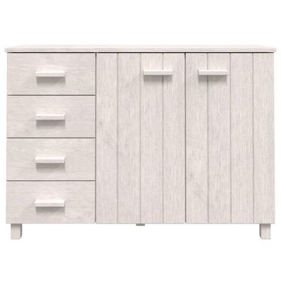 Sideboard HAMAR White 113x40x80 cm Solid Wood Pine