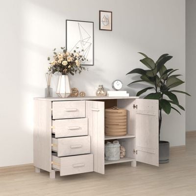 Sideboard HAMAR White 113x40x80 cm Solid Wood Pine