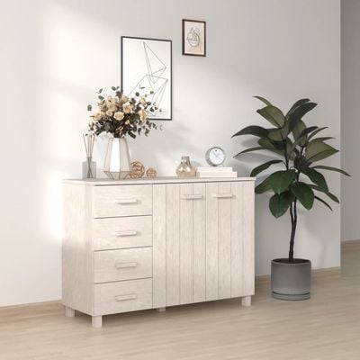 Sideboard HAMAR White 113x40x80 cm Solid Wood Pine