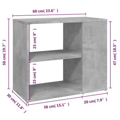 Side Cabinet Concrete Grey 60x30x50 cm Engineered Wood