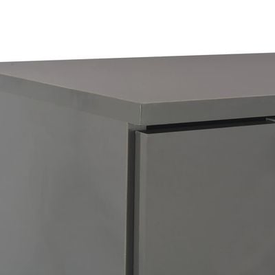 Sideboard High Gloss Grey 71x35x80 cm Engineered Wood