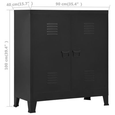 Industrial Storage Chest Black Steel