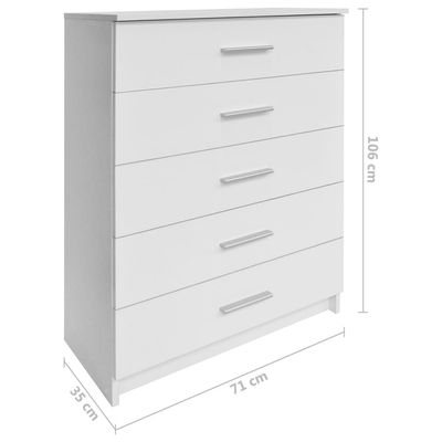 Storage Cabinet Engineered Wood 71x35x106 cm White