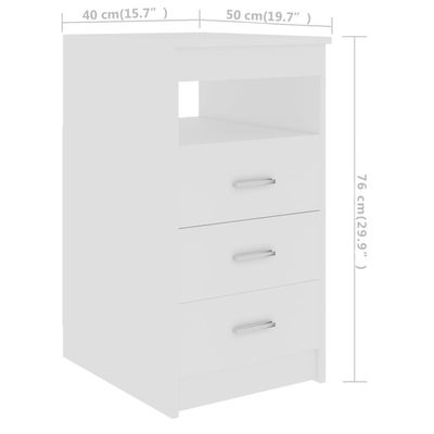 Drawer Cabinet White 40x50x76 cm Engineered Wood