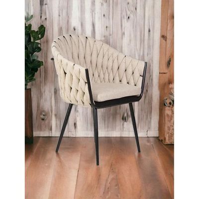 Wooden Twist Luxurious with Tufted Design Velvet Fabric Modern Cafe Dining Chair and Sturdy Metal Legs with 1 Cushion