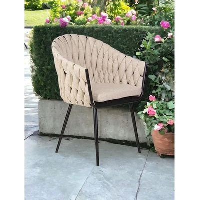 Wooden Twist Luxurious with Tufted Design Velvet Fabric Modern Cafe Dining Chair and Sturdy Metal Legs with 1 Cushion