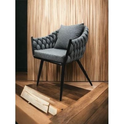 Wooden Twist Luxurious with Tufted Design Velvet Fabric Modern Cafe Dining Chair and Sturdy Metal Legs with 1 Cushion