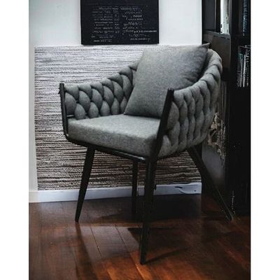 Wooden Twist Luxurious with Tufted Design Velvet Fabric Modern Cafe Dining Chair and Sturdy Metal Legs with 1 Cushion