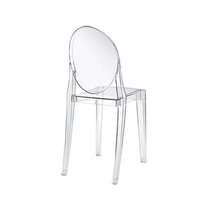 Wooden Twist Fresco Acrylic Transparent Armless Modern Dining Chair Stylish Indoor Outdoor Seating for Office, Restaurant, and Café