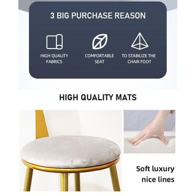 Wooden Twist Stabilize Chair with Soft Comfort Seat, Golden Painting Metal Frame - Ideal for Kitchen Island, Counter, Office, and Restaurant\