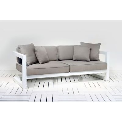 Bali White 3-Seater Sofa
