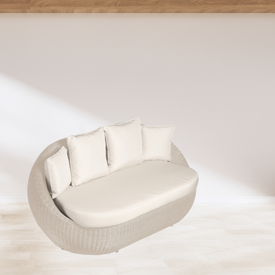 Elba White 2-Seater Sofa