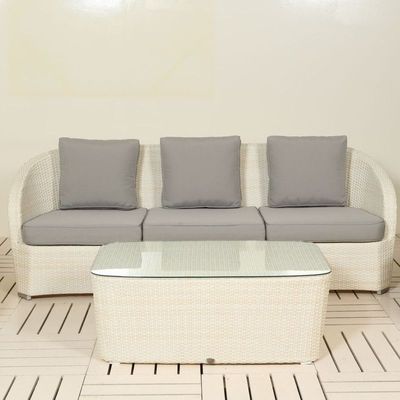 Grenada White 3-Seater Sofa