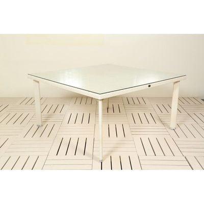 Nice White Square Large Dining Table