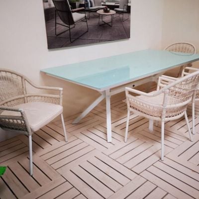 Sardinia White Rectangle Dining Table