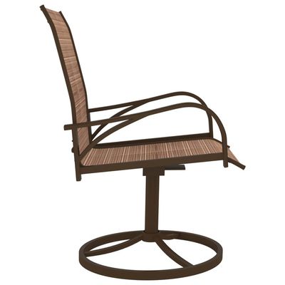 Garden Swivel Chairs 2 pcs Textilene and Steel Brown