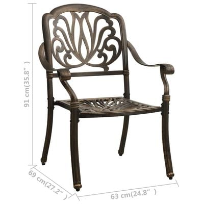 Garden Chairs 2 pcs Cast Aluminium Bronze