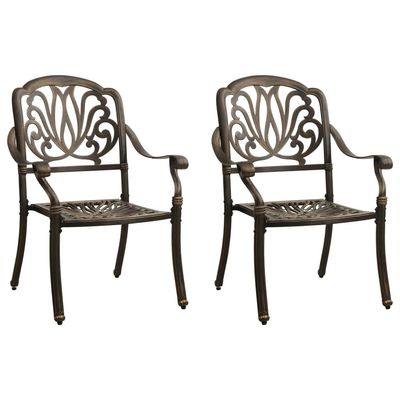 Garden Chairs 2 pcs Cast Aluminium Bronze