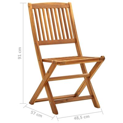 Folding Outdoor Chairs 4 pcs Solid Acacia Wood