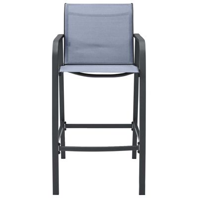 Garden Bar Chairs 4 pcs Grey Textilene