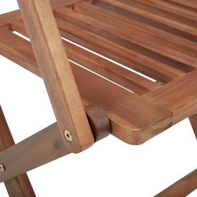 Folding Garden Chairs 2 pcs with Cushions Solid Acacia Wood