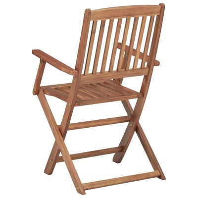 Folding Garden Chairs 2 pcs with Cushions Solid Acacia Wood