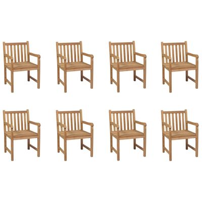 Outdoor Chairs 8 pcs Solid Teak Wood