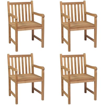 Outdoor Chairs 4 pcs Solid Teak Wood