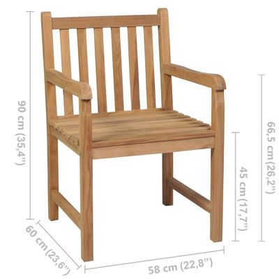 Outdoor Chairs 4 pcs Solid Teak Wood