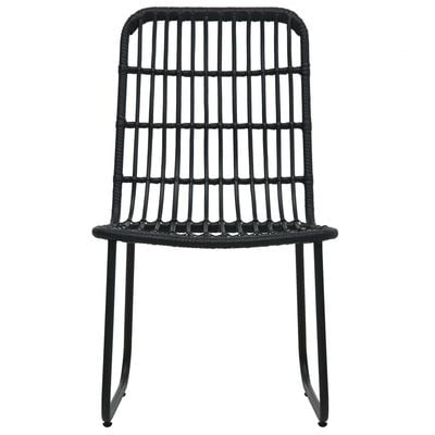 Garden Chairs 2 pcs Poly Rattan Black