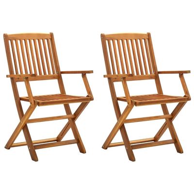 Folding Outdoor Chairs 2 pcs Solid Acacia Wood