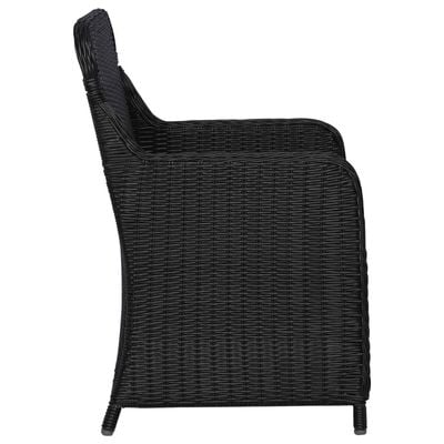 Outdoor Chairs with Cushions 2 pcs Poly Rattan Black