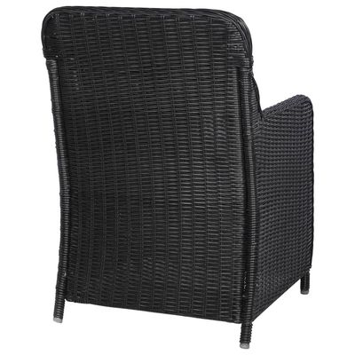 Outdoor Chairs with Cushions 2 pcs Poly Rattan Black