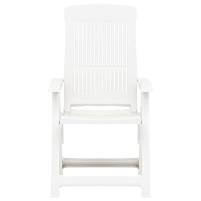 Garden Reclining Chairs 2 pcs Plastic White