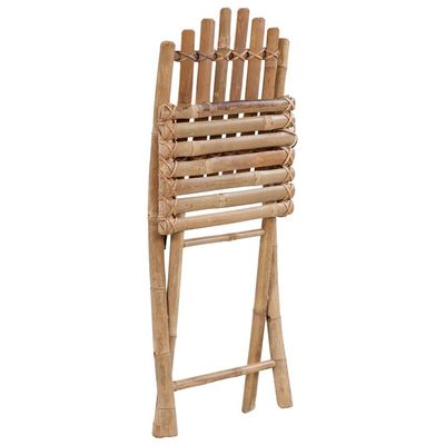 Folding Garden Chairs 2 pcs with Cushions Bamboo