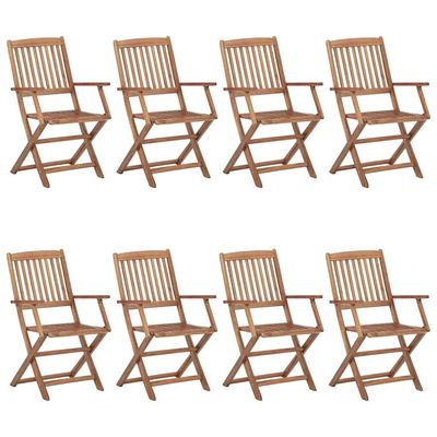 Folding Outdoor Chairs 8 pcs Solid Acacia Wood